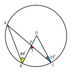 Angle c is inscribed in circle o