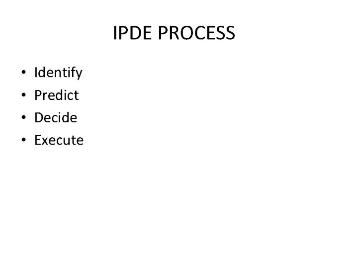 Identify decide predict execute emergency incident prevention refresher driving components process five vehicle ppt