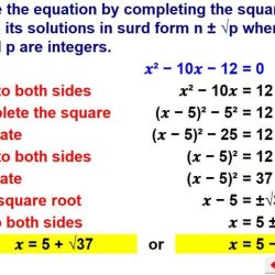 Quadratic completing equations solving worksheets algebra equation quadratics intro factoring