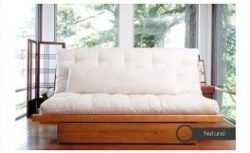 Okinawa bi-fold wood futon frame with drawers